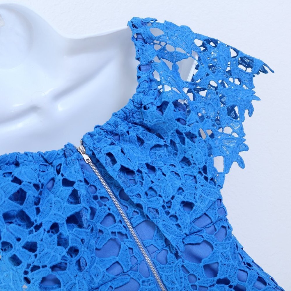 Lulu's Genevieve Royal Blue Off the Shoulder Lace Mini Dress - Picture 9 of 13